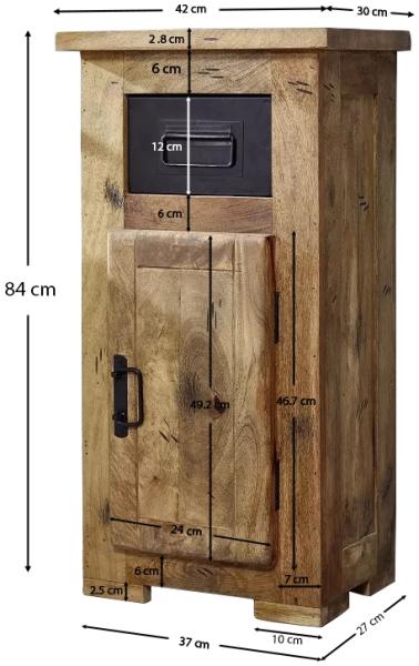Badunterschrank 42x80cm 'Railroad' Mango & Eisen Bild 5