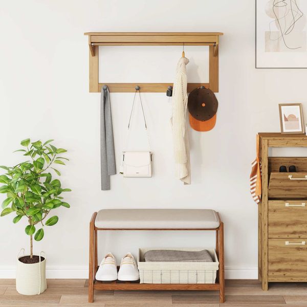 vidaXL Garderobenständer HILL Honigbraun 90 x 35 x 41,5 cm 42025033