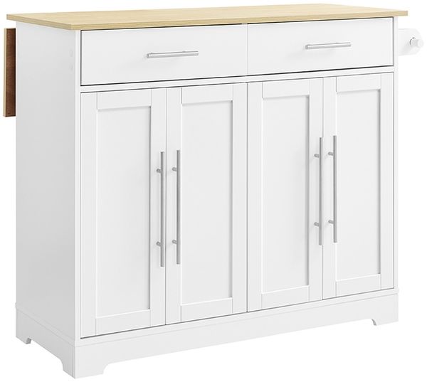 SoBuy FKW129-WN Kücheninsel, MDF, Melamin, Weiß, 107 x 91 x 46 cm