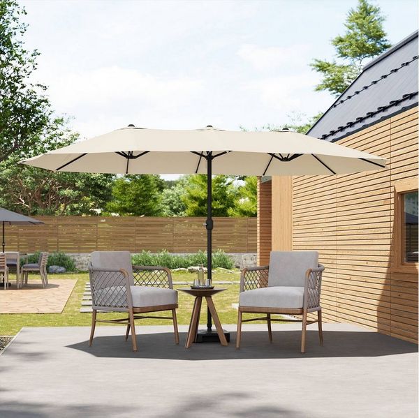 EUGAD Sonnenschirm, Outdoor-Sonnenschutz UPF50+, mit Kurbelmechanismus