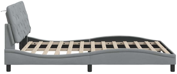vidaXL Bettgestell mit LED ohne Matratze Hellgrau 120x200 cm Stoff 3310657 Bild 7