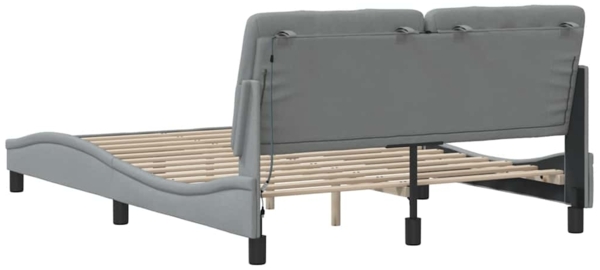 vidaXL Bettgestell mit LED ohne Matratze Hellgrau 120x200 cm Stoff 3310657 Bild 8