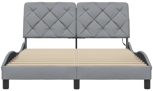 vidaXL Bettgestell mit LED ohne Matratze Hellgrau 120x200 cm Stoff 3310657 Bild 5