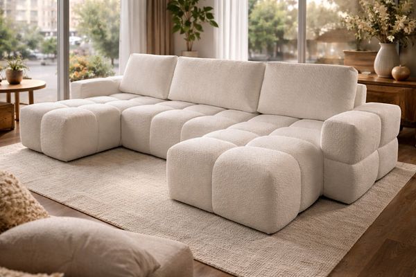 Compleo Ecksofa Wolke U Form, Eckcouch bubble, Praktische Bequeme Ecksofa WOLKS, Ecksofa Wolke mit Bettkasten