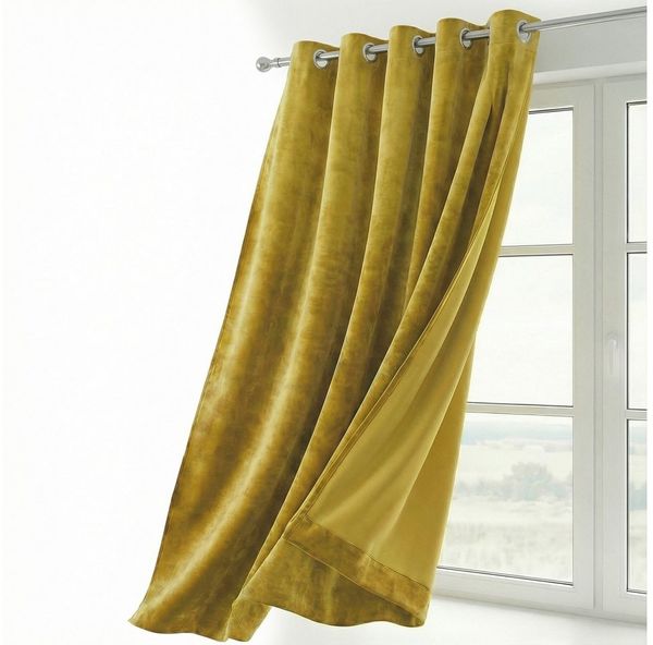 Beautex Verdunkelungsvorhang Samt Vorhang Ösen Gardine Velvet blickdicht abdunkelnd (1 St), Ösen, abdunkelnd