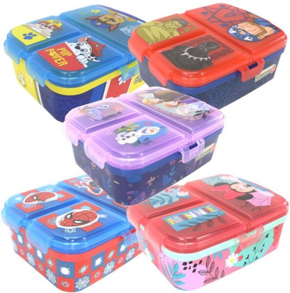 Lunchbox für Kinder mit 4 Fächern aus Kunststoff verschiedene Motive Avengers
