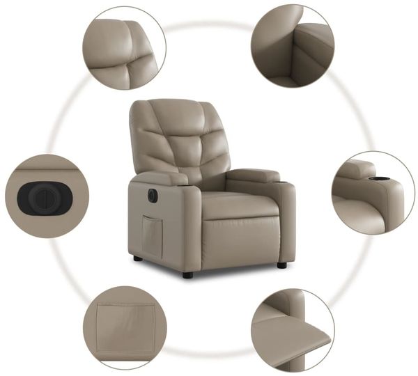 vidaXL Relaxsessel mit Aufstehhilfe Elektrisch Cappuccino Kunstleder 3204678 Bild 8
