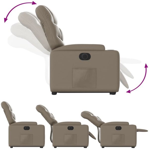 vidaXL Relaxsessel mit Aufstehhilfe Elektrisch Cappuccino Kunstleder 3204678 Bild 7