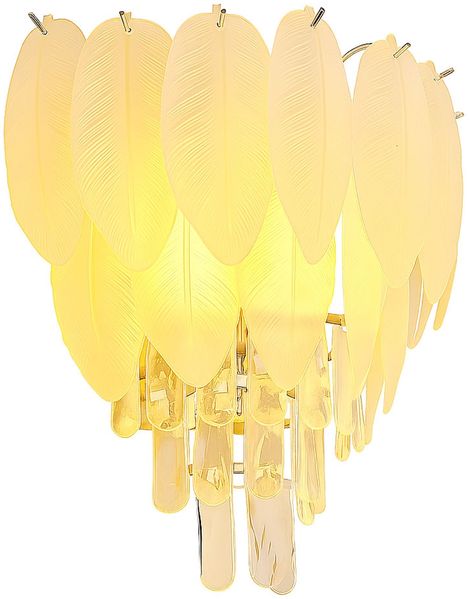 LED Wandleuchte, verchromt, Kristalle rauchfarben, H 40 cm