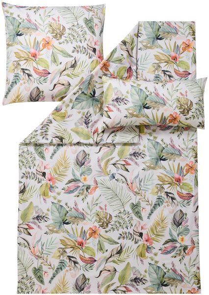 Estella Bettwäsche Benice 7591 530 Grün Mako Satin 200 x 220 + 2x 80 x 80 cm