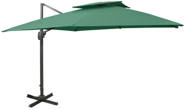 vidaXL Ampelschirm mit Lüftung 300x300 cm Grün 312370