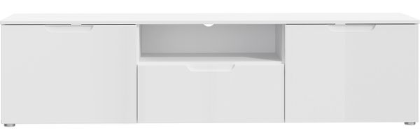 Forte 'Sienna' Lowboard, TV Unterschrank, weiß Hochglanz, 170x43 cm Bild 2