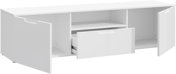 Forte 'Sienna' Lowboard, TV Unterschrank, weiß Hochglanz, 170x43 cm Bild 5