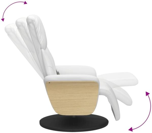 vidaXL Massagesessel mit Fußteil Weiß Kunstleder 356638 Bild 3