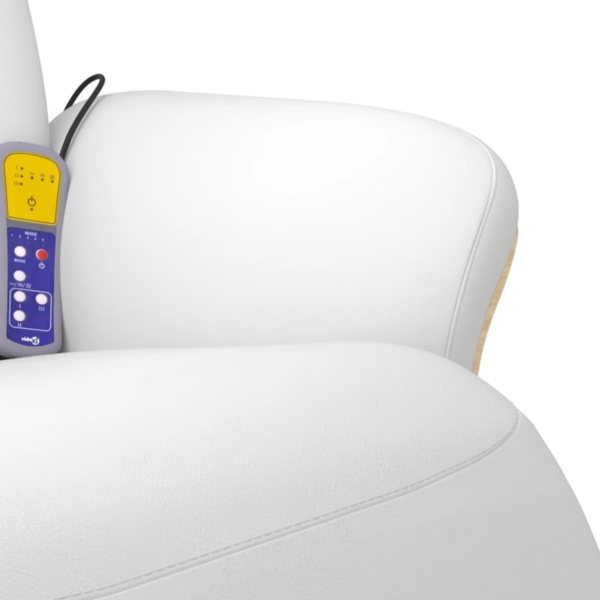 vidaXL Massagesessel mit Fußteil Weiß Kunstleder 356638 Bild 4