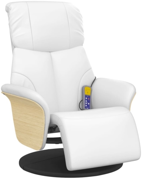 vidaXL Massagesessel mit Fußteil Weiß Kunstleder 356638 Bild 10