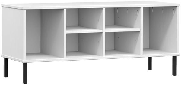 vidaXL Schuhregal OSLO mit Metallbeinen Weiß 106x35x45 cm Massivholz 350996 Bild 2