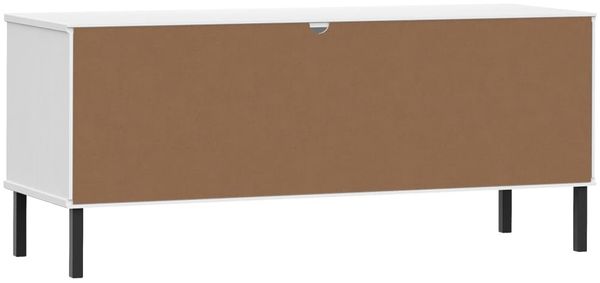 vidaXL Schuhregal OSLO mit Metallbeinen Weiß 106x35x45 cm Massivholz 350996 Bild 6