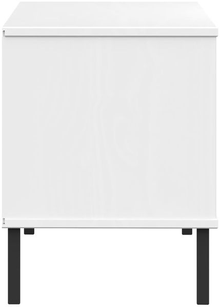 vidaXL Schuhregal OSLO mit Metallbeinen Weiß 106x35x45 cm Massivholz 350996 Bild 5