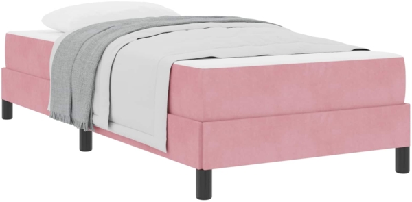 vidaXL Boxspringbett mit Matratze Rosa 80 x 200 cm Stoff 3398658