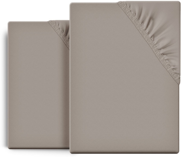 Beautex Spannbettlaken 2er Set Spannbetttuch Bettlaken Premium Baumwolle Jersey 160g/m², Jersey, Gummizug: rundum, (2 Stück)