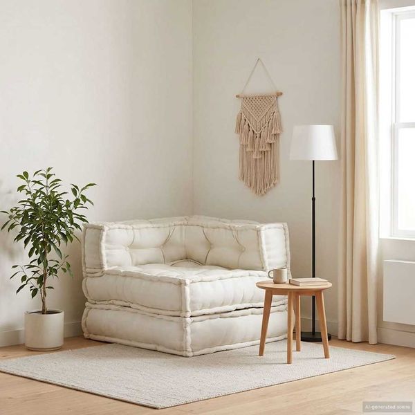 vidaXL Modulares Sofaelement Creme 70x70x54 cm Stoff 4019021