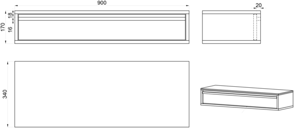 Selsey 'Evo' Konsolentisch mit Schublade, salbeigrün, ca. 17 x 90 x 34 cm Bild 5