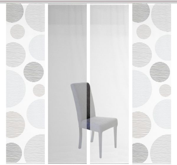 HOME WOHNIDEEN Schiebegardine Schiebegardinen BORDEN halbtransparente Bambusoptik 260x60 cm (4 St), Paneelwagen, transparent, 100% Polyester