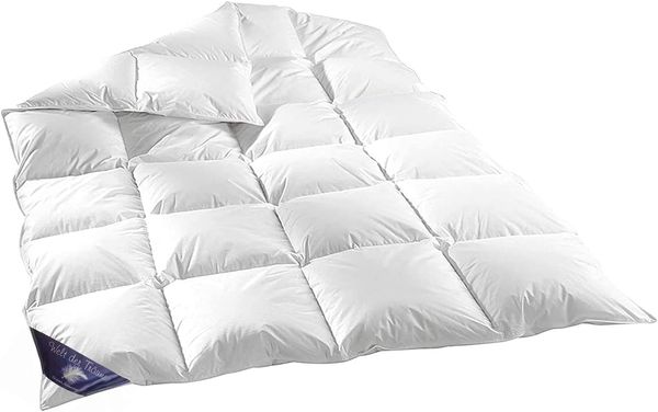 Welt der Träume Daunen Bettdecke, Füllung: 60% Daunen- / 40% Federnanteil, Füllgewicht: 1600 Gramm, Farbe: weiß, Größe: 155x220 cm, Öko-Tex Zertifiziert