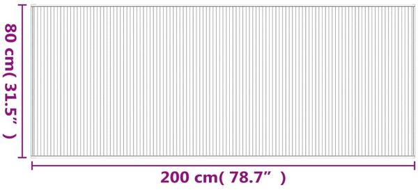 vidaXL Teppich Rechteckig Hell Natur 80x200 cm Bambus 376909 Bild 8
