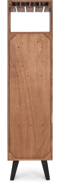 Barschrank Rasil aus Akazienholz, klassisch handgefertigt, natur, 180 cm hoch, mit Schnitzereien Bild 4