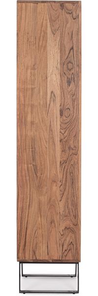 Barschrank Rasil aus Akazienholz, klassisch handgefertigt, natur, 180 cm hoch, mit Schnitzereien Bild 3