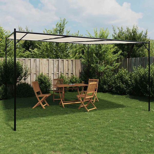 Gartenpavillon, Pavillon Weiß 4x4 m 180 g/m² Stoff und Stahl