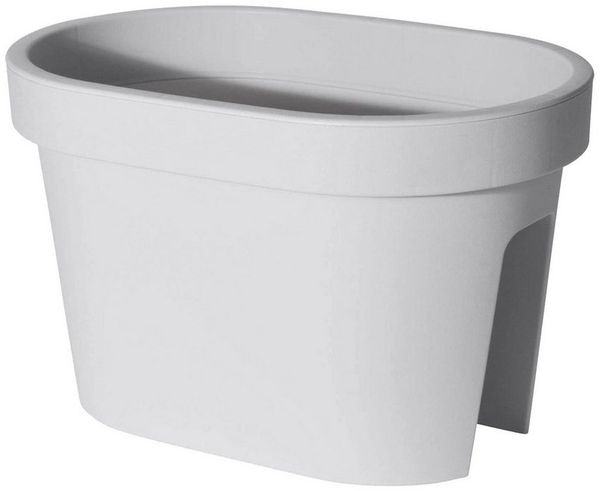 Spetebo Blumentopf Balkon Blumentopf OVAL - groß / grau (Stück, 1 St, Pflanztopf), Kunststoff Pflanzkasten zum Einhängen