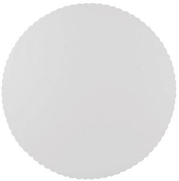 10 Tortenunterlagen, Pappe "pure" rund Ø 28 cm weiss mit gezacktem Rand