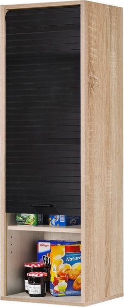 SIMMOB Rollladenschrank COOK124CNN Küchenschrank Hochschrank Oberschrank mit Rollladentür Eiche