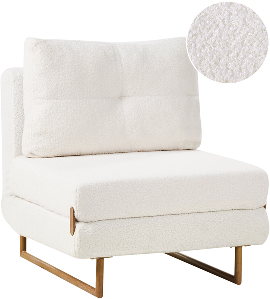 1-Sitzer Schlafsofa JERSLEV Bouclé Cremeweiß