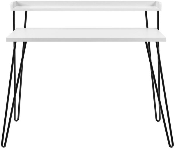 loft24 Schreibtisch Haven, mit extra Ablagefläche, Hairpin Metallbeine, Breite 113,5 cm