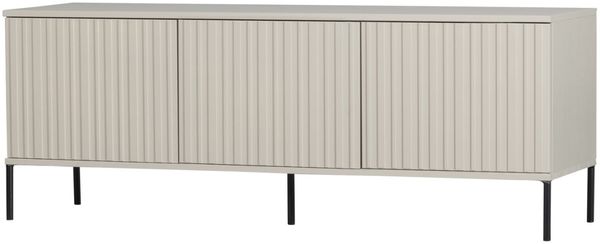 TV Board Gravure Kiefernholz, modernes Design mit Push-to-Open, hellgrau Dust, 150 cm