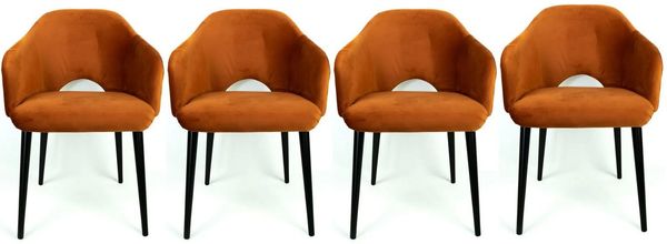 NEXT COLLECTION Stuhl CLAUDIA (Velours-Stoff, 4 St), Sitz gepolstert, elegante Metallbeine