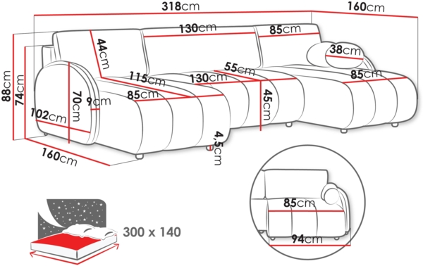 Wohnlandschaft Zerlita U (Farbe: Sereno 689) Bild 5