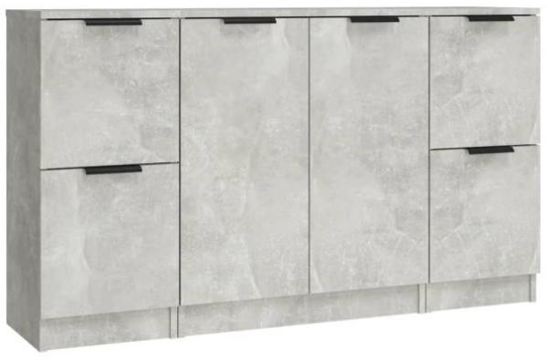 vidaXL Sideboards 3 Stk. Betongrau Holzwerkstoff 3115847