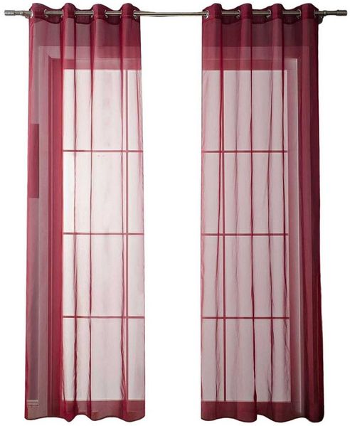 Gardinenbox Gardine (2 St), Ösen, transparent, Voile, Ösenvorhänge Voile »Uni« Bleibandabschluß 20332-cn2