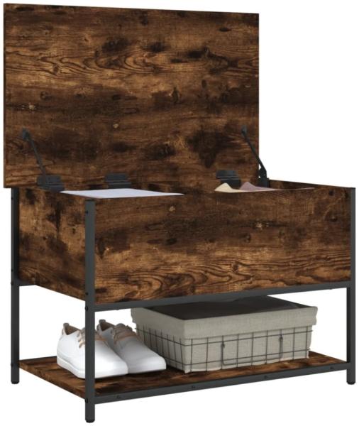 vidaXL Sitzbank mit Stauraum Räuchereiche 70x42,5x47 cm Holzwerkstoff 839020 Bild 2