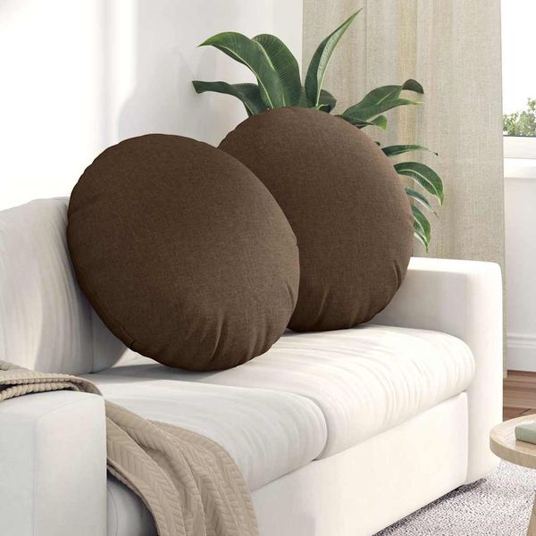 vidaXL Sitzkissen 2 pcs Braun Ø80 x 29 cm Stoff 42014235