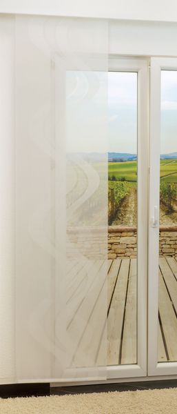Schiebegardine von Lysel - Braid transparent mit Linien in den Maßen 245 cm x 60 cm