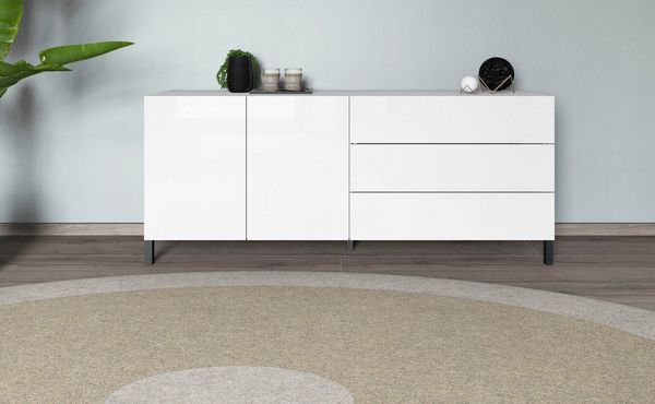 borchardt Möbel Sideboard, Metallfüße, grifflose Optik