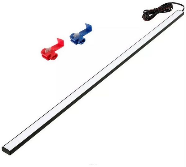 QLS LED Einbauleuchte 50 cm Laderaumbeleuchtung, LED fest integriert, Kaltweiß, Innenbeleuchtung Kofferraum Hülse weiß milchig