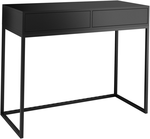 AX LIVING Schminktisch Schwarz Lortie 100 Schubladen schwarzes Gestell Bild 2