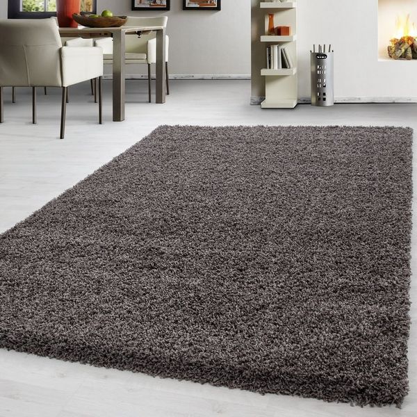 Teppium Teppich Unicolor - Einfarbig, Rund, Höhe: 30 mm, Einfarbig Shaggy Teppich Wohnzimmer Langflor versch. farben und größen